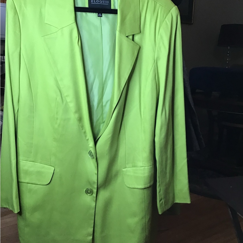 Eloquii Green Blazer Tailored Suit Jacket